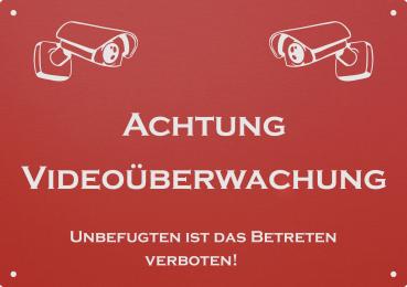 "Achtung Videoüberwachung...." Alu Hinweisschild